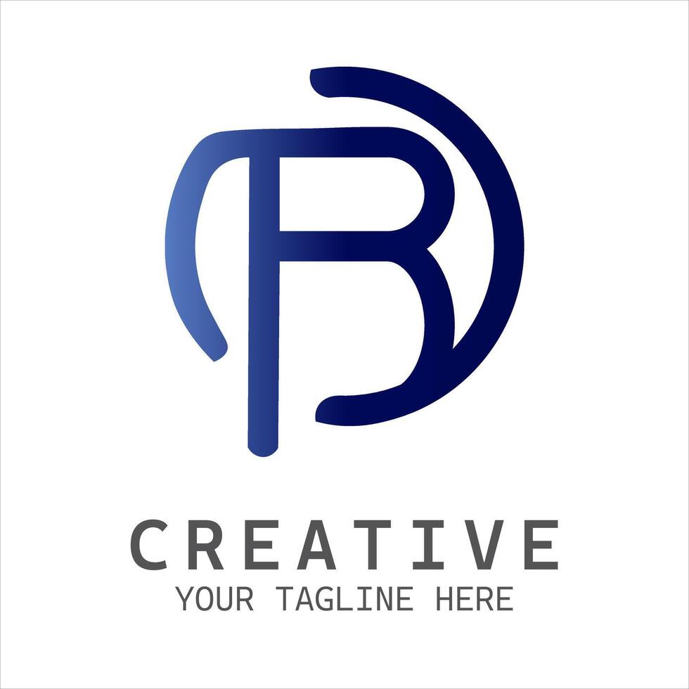 Modern B Logo Sleek Blue Gradient Design vector