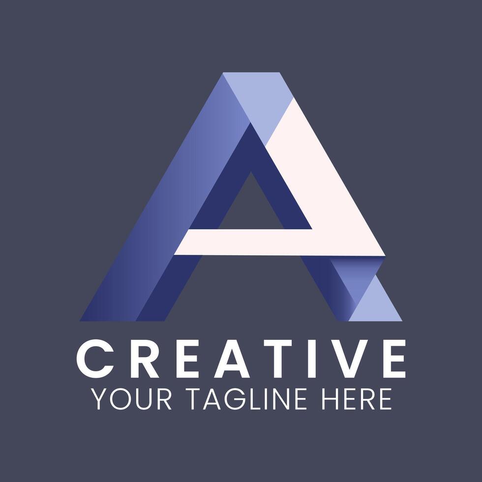 a letter a logo with a blue and purple background vector