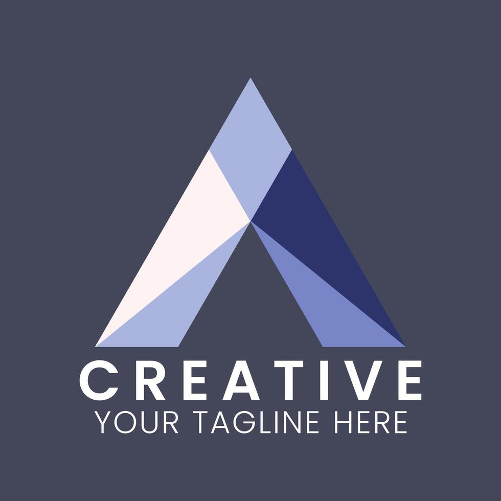 creative logo design template with triangle shape vector