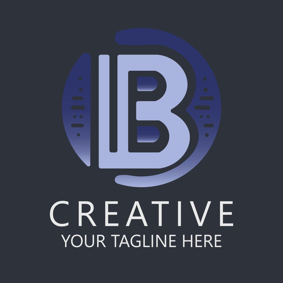 Modern Letter B Logo Futuristic Digital Design vector