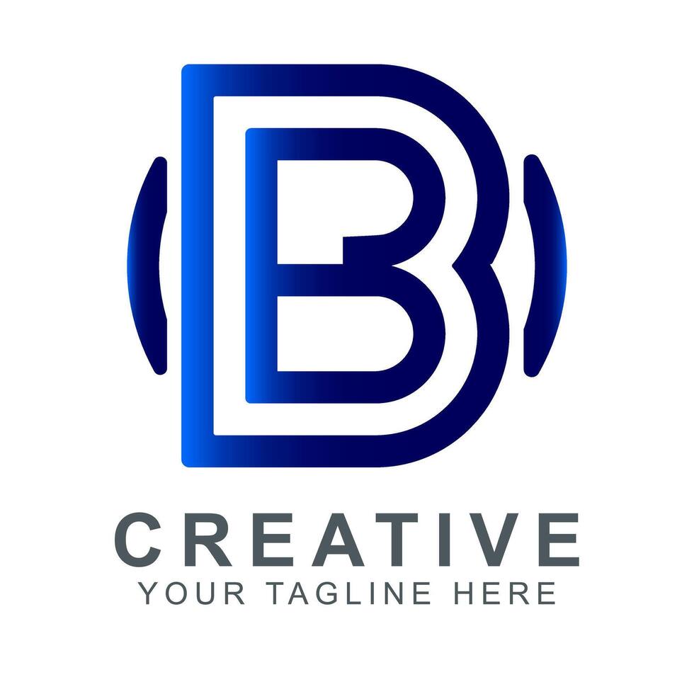 Modern Letter B Logo Futuristic, Digital, and Tech-Inspired Design vector