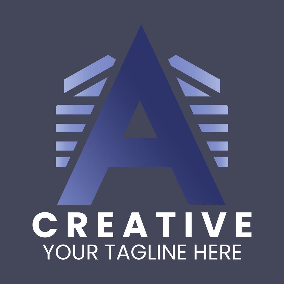 a letter a logo with a blue background vector