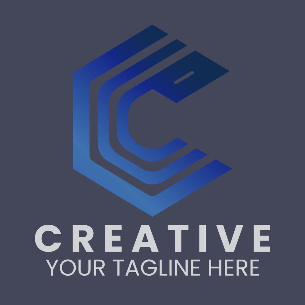 a blue and gray logo for creative vector