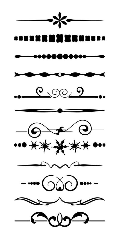Set of decorative art vintage frame and border ornament on white background vector