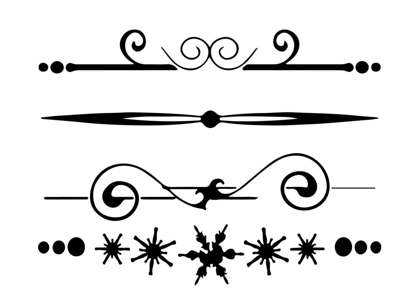 Set of decorative art vintage frame and border ornament on black colour vector