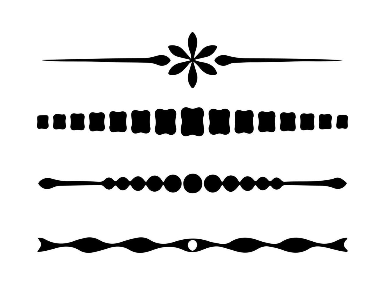 Set of decorative art vintage frame and border divider vector