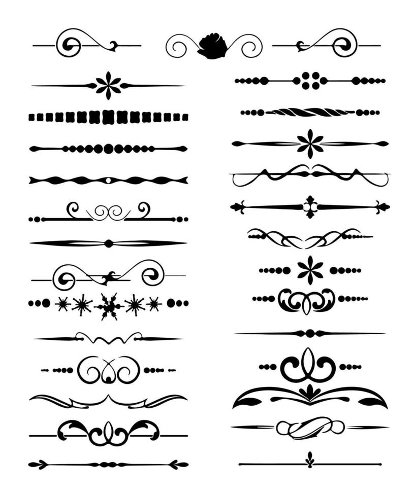 Set of decorative art vintage frame and border vector