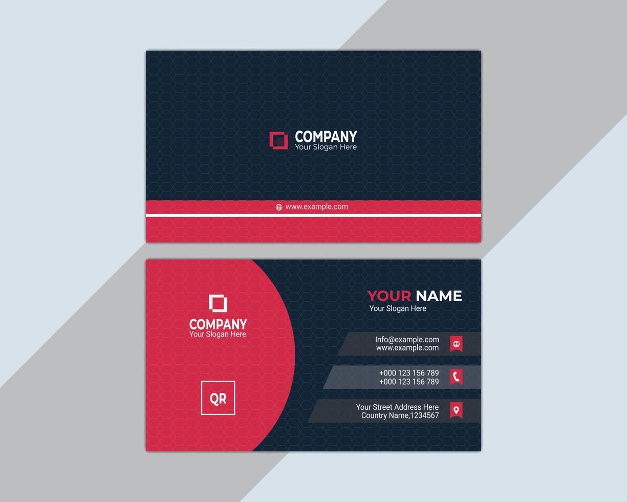 Modern Business Card with Two Sides Card. Company card design. vector