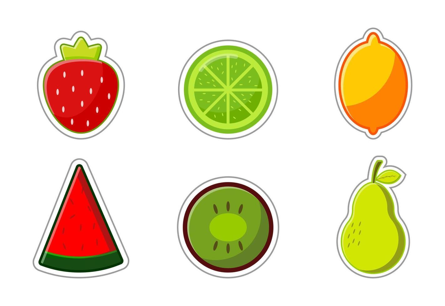 Fruit stickers set illustration vector