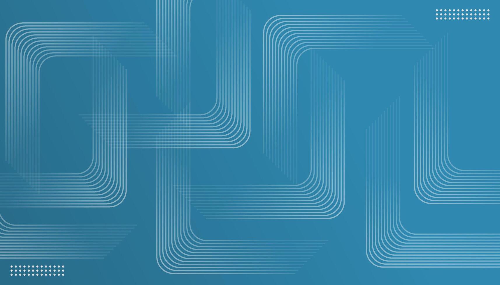 Abstract futuristic background with gray glowing rectangle blend lines isolated on blue background. Design vector