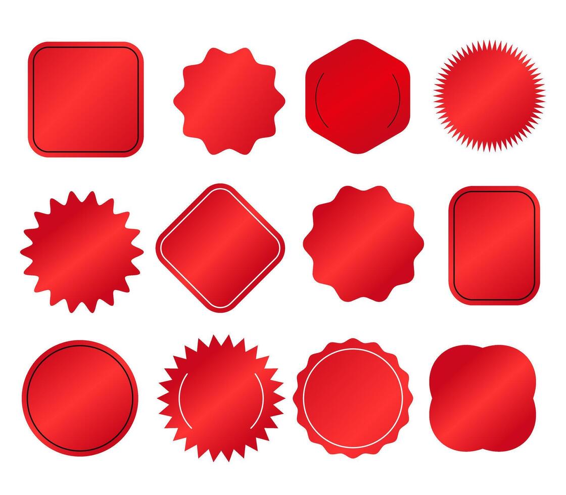 Red Premium Product Labels Collection. illustration vector