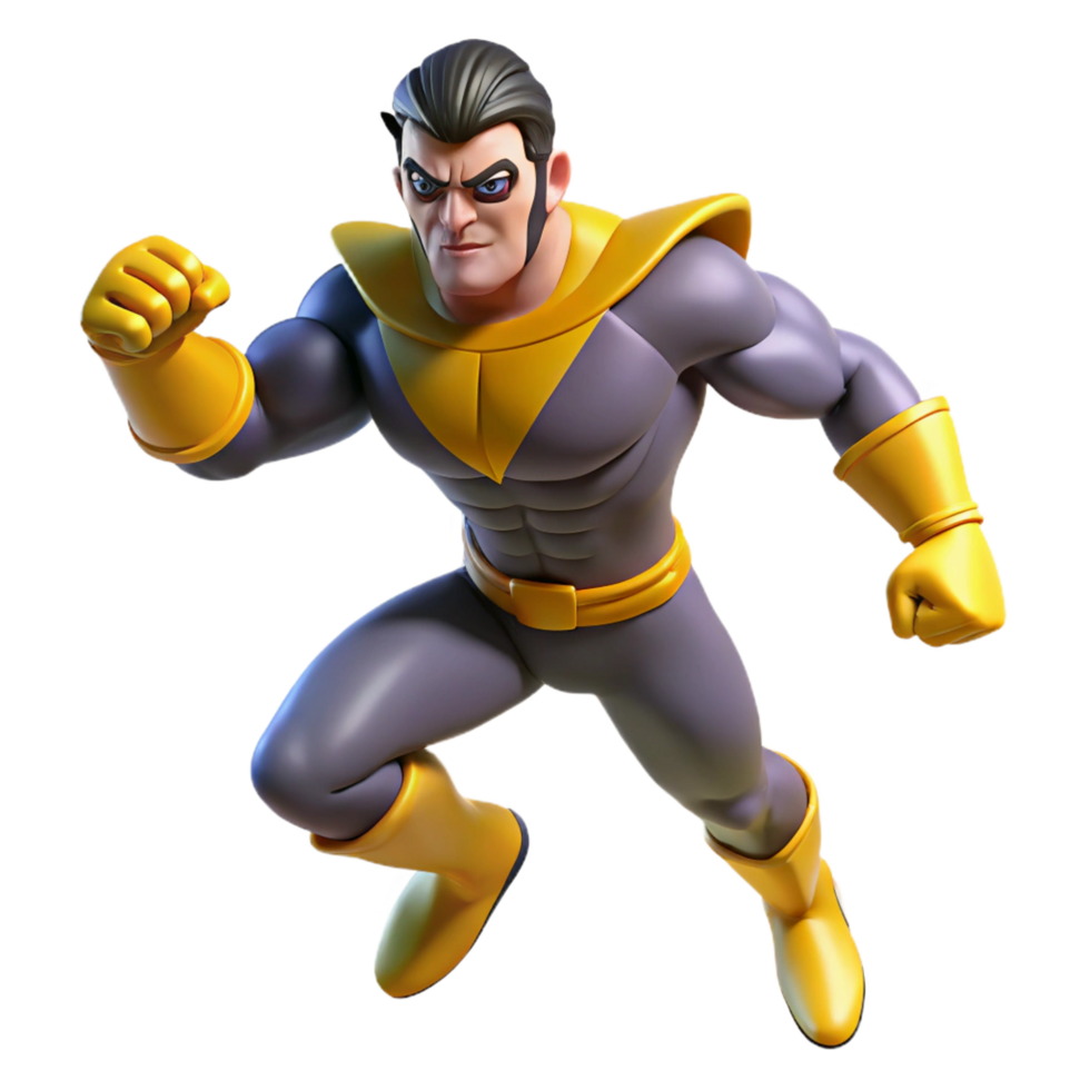 dramatic creative 3D Render Superhero Illustration original png