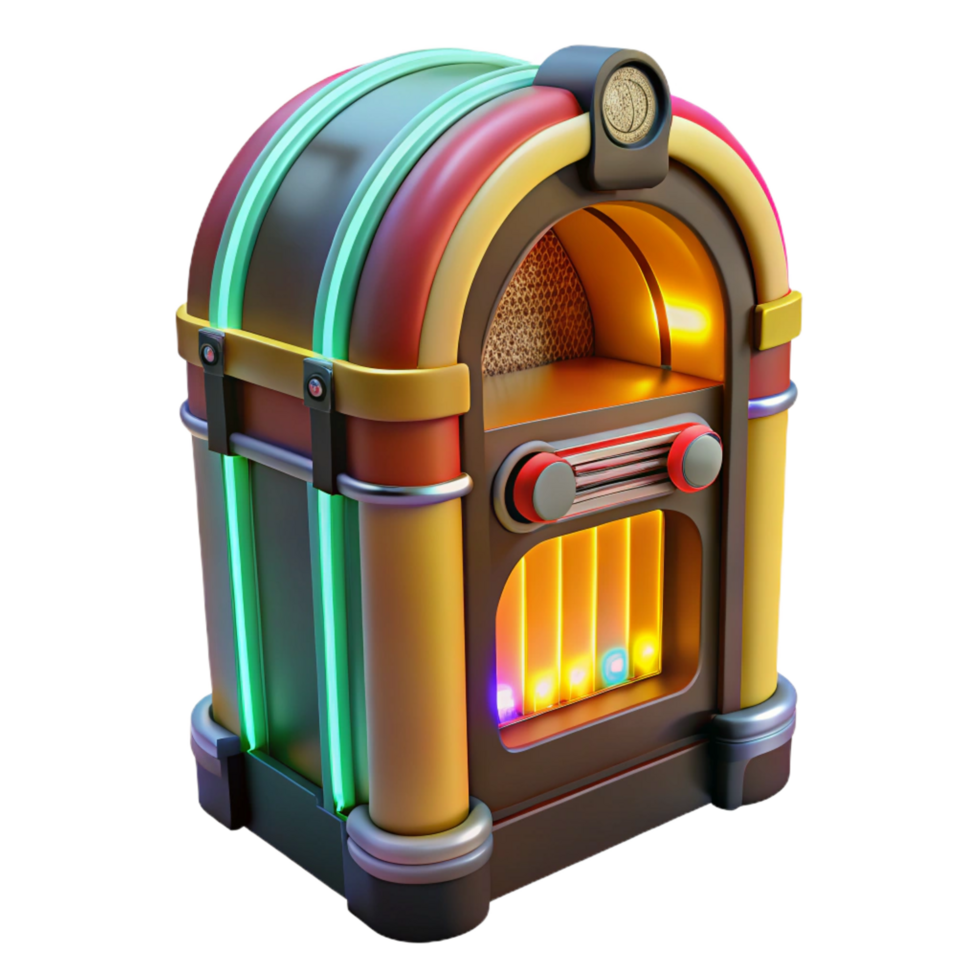 vibrant abstract Retro Jukebox 3D Model 4K png