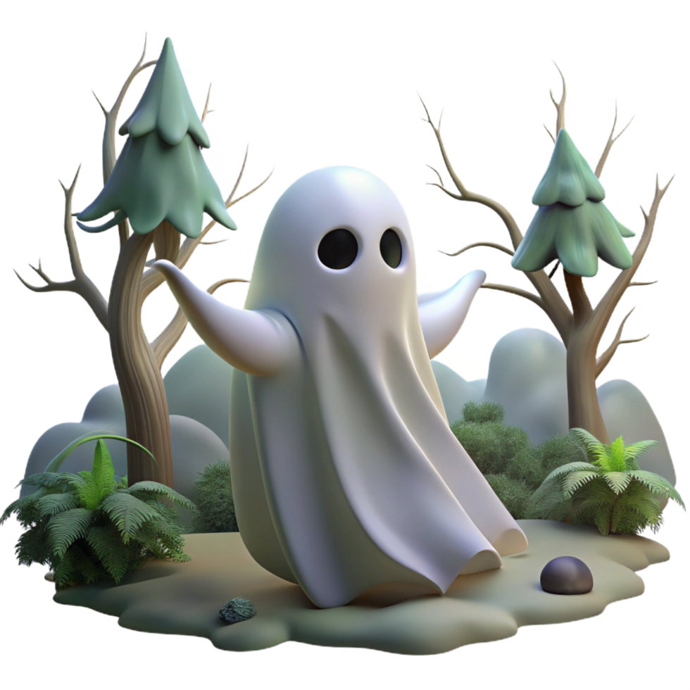 magnificent creative Cute Ghost 3D Render exclusive png