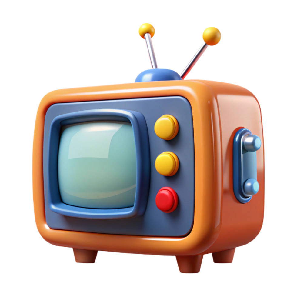 wonderful rustic Retro TV 3D Render original png