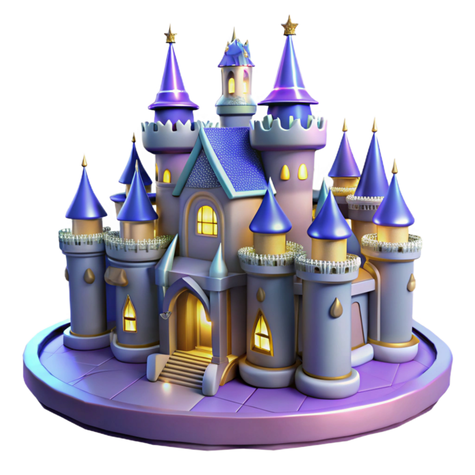 dramatic contemporary Enchanted 3D Castle Illustration high resolution png
