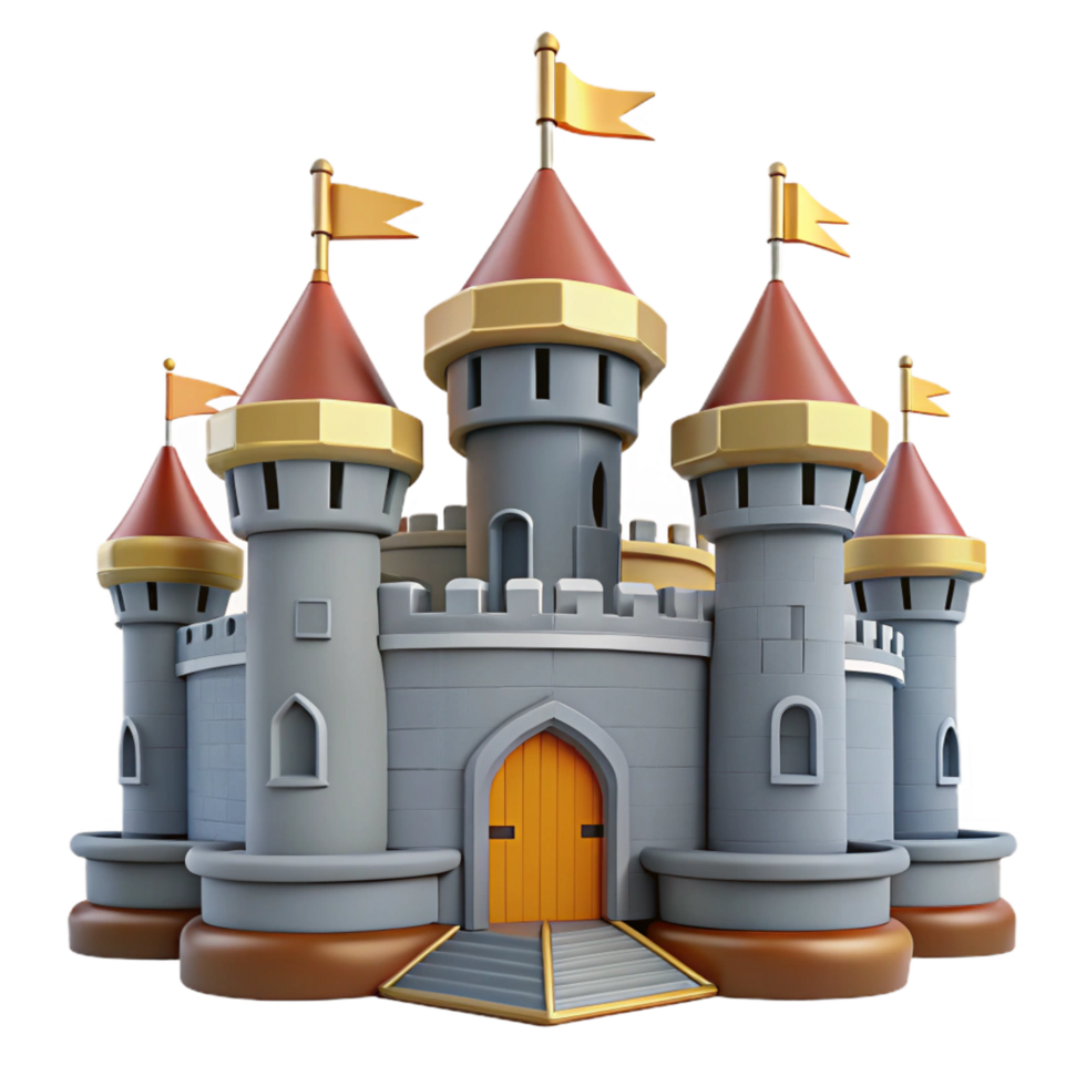 wonderful classic Fairytale Castle 3D Render authentic png