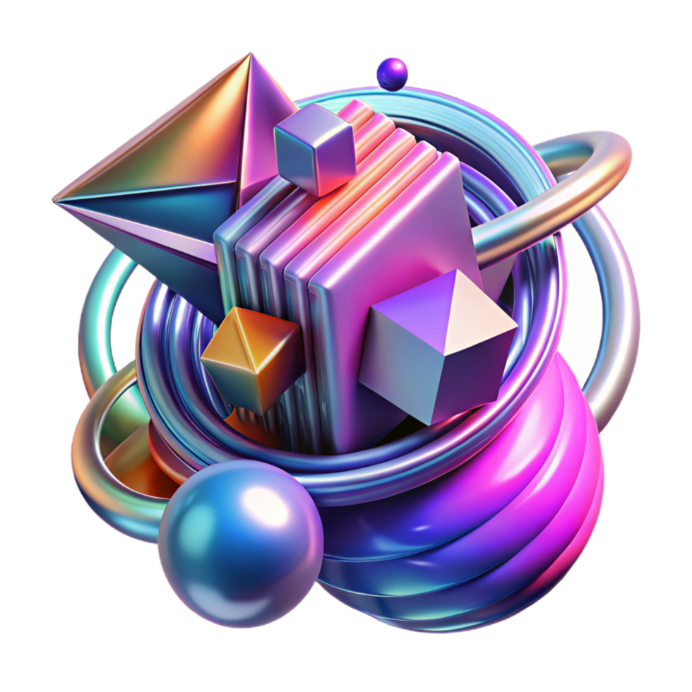 wonderful modern 3D Abstract Geometric Shapes Background 4K png