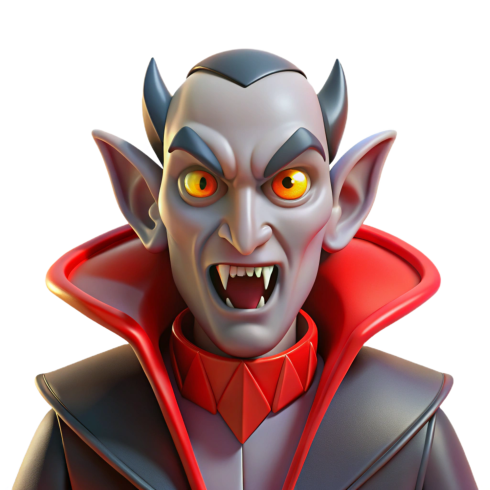 extraordinary minimalist 3D Cartoon Vampire Illustration high quality png