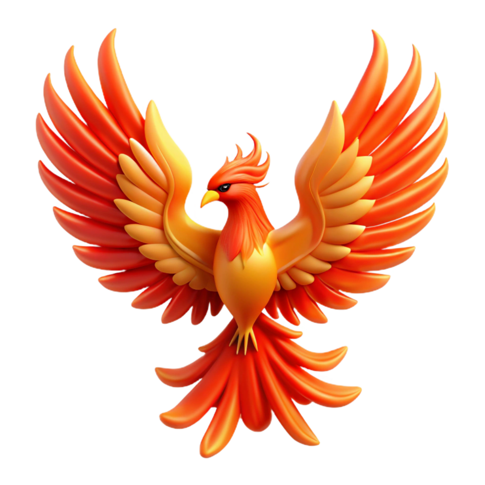 beautiful traditional 3D Phoenix Illustration, Mythical Bird 4K png