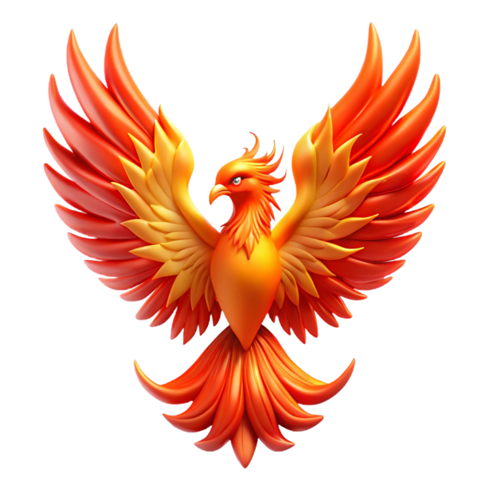 impressive creative Fiery Phoenix 3D Illustration 4K png