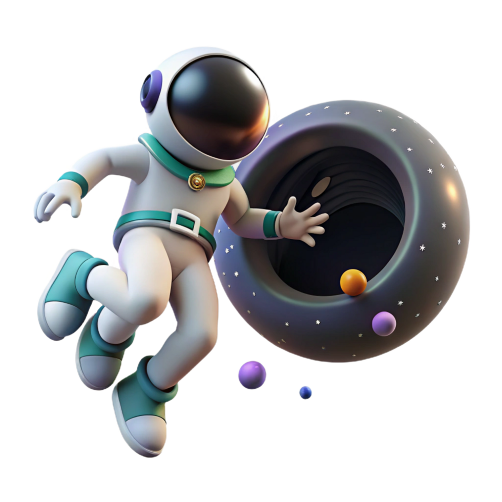 wonderful traditional 3D Astronaut in Space Illustration high resolution png