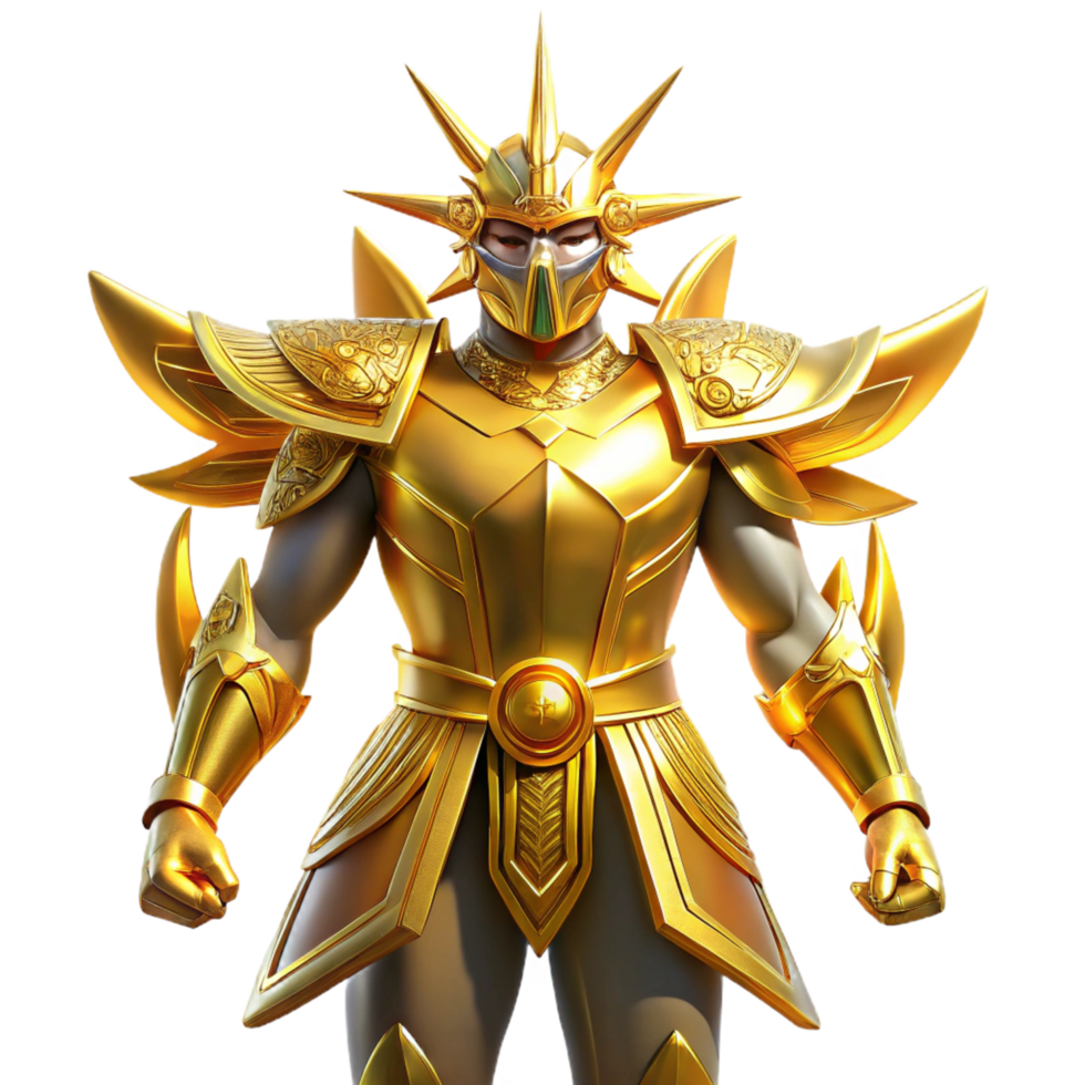 extraordinary abstract Golden Warrior 3D Render 4K png