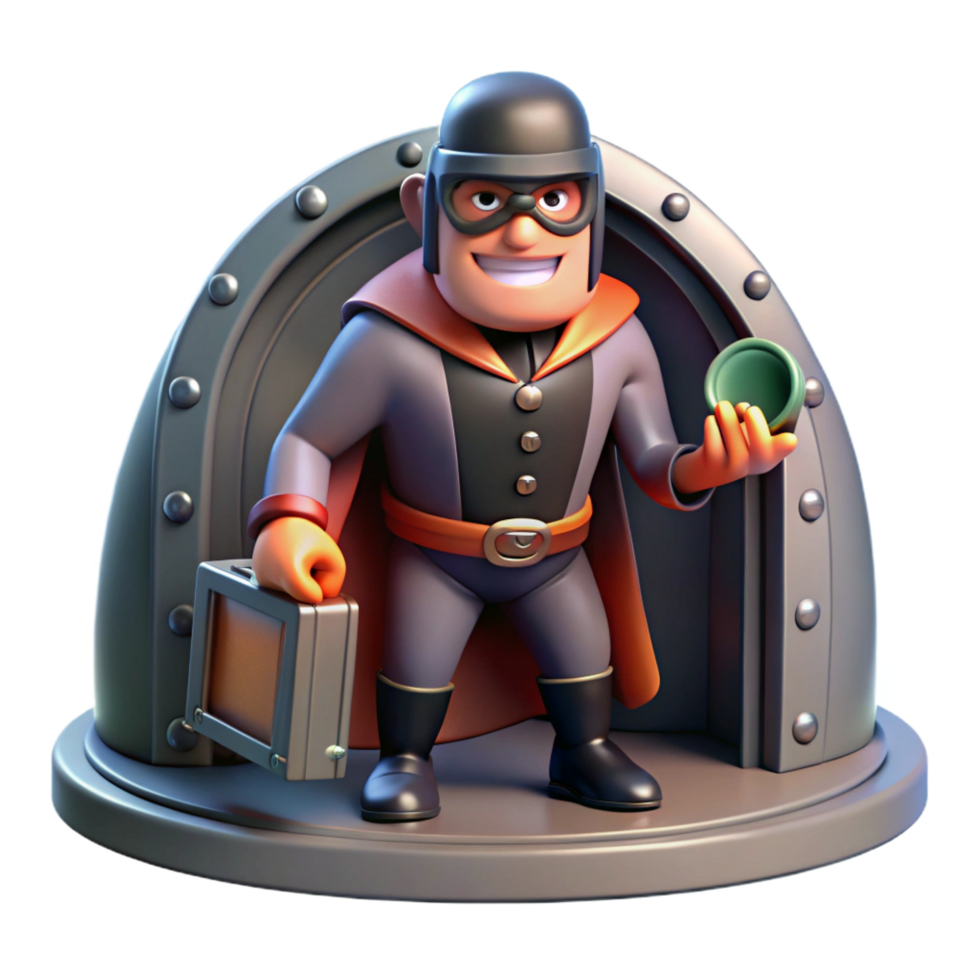 magnificent artistic 3D Cartoon Superhero Illustration detailed png