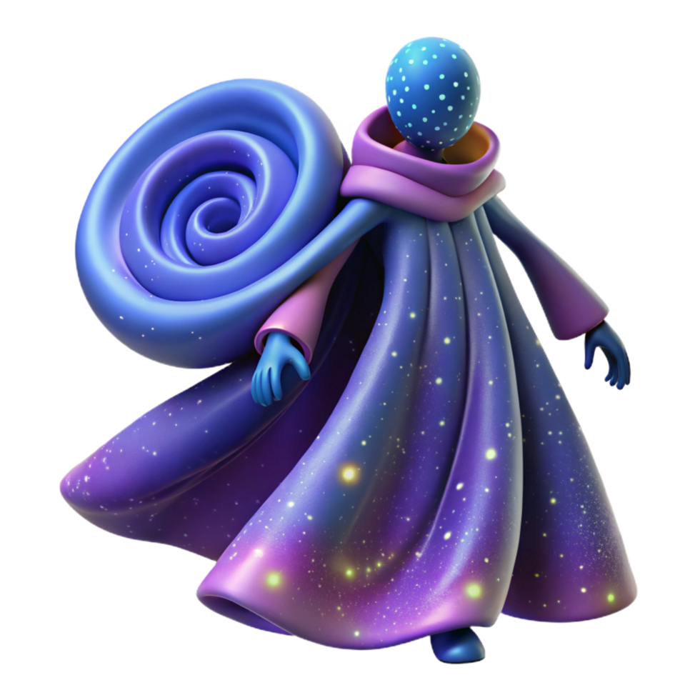magnificent traditional Cosmic Robe 3D Render exclusive png
