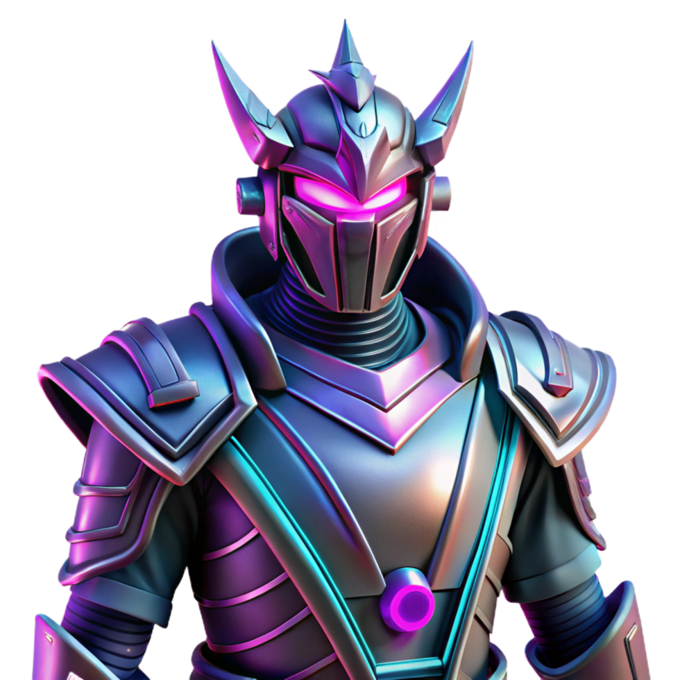 impressive modern Cybernetic Knight 3D Render high quality png