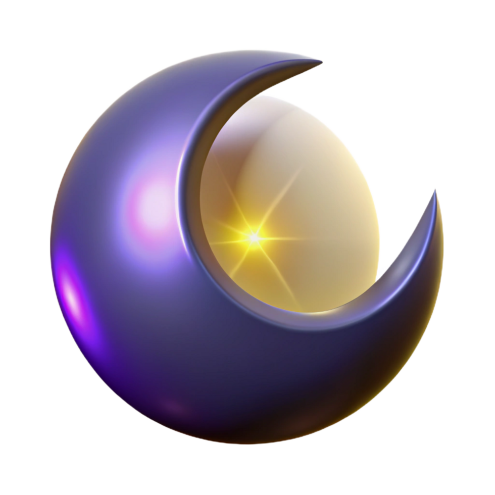 extraordinary creative Crescent Moon 3D Render high quality png