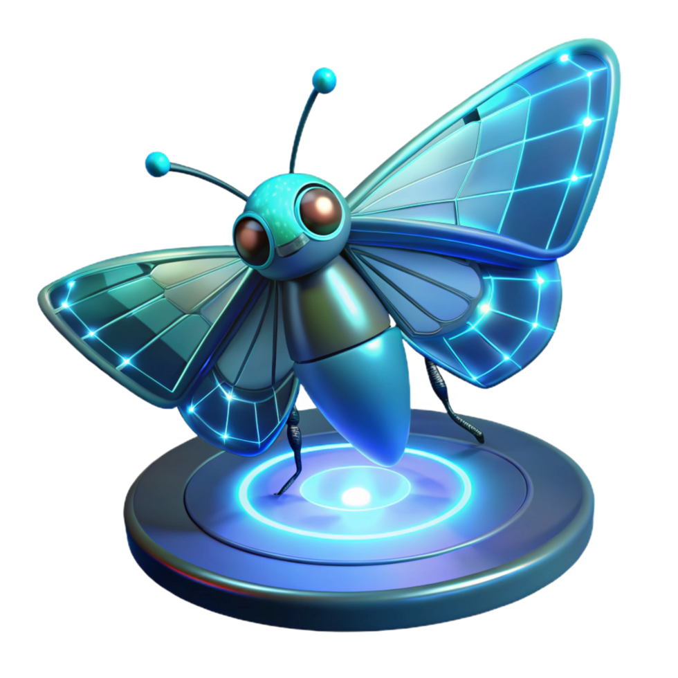 wonderful creative Cybernetic Butterfly 3D Render professional png