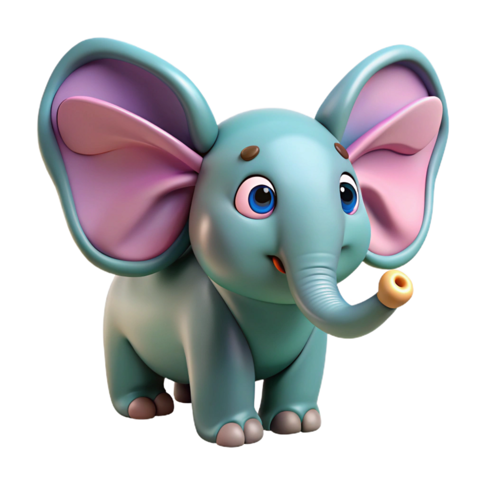 impressive rustic Adorable 3D Baby Elephant Illustration authentic png