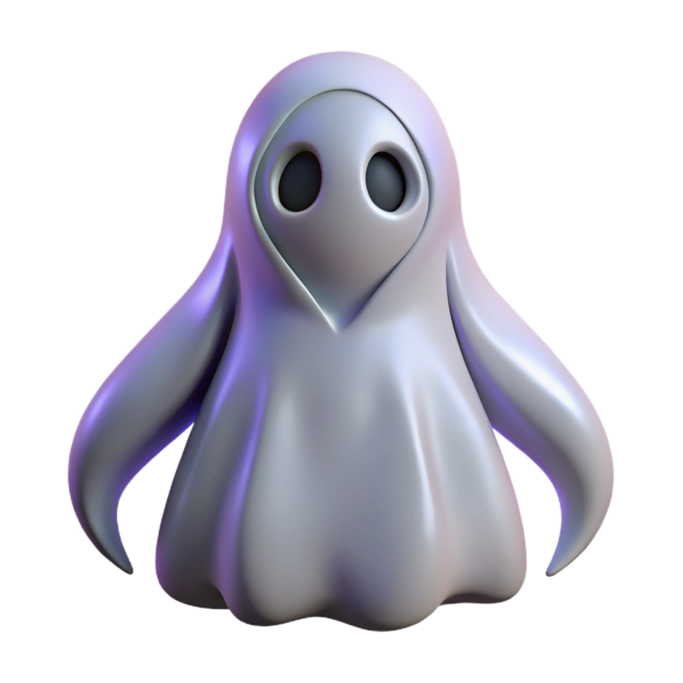 vibrant rustic Cute 3D Ghost Illustration original png