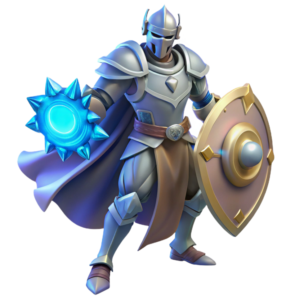 extraordinary rustic Fantasy Knight 3D Render genuine png