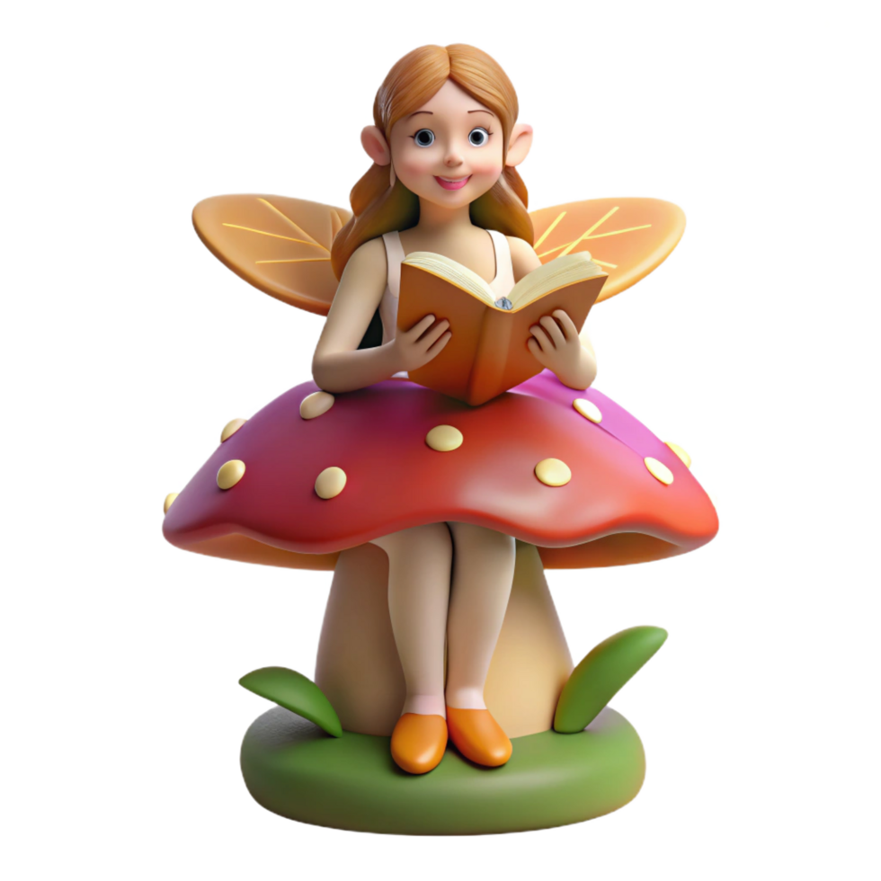 beautiful minimalist Cute Fairy 3D Render Illustration professional png