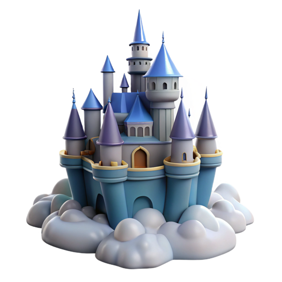 impressive traditional Fairytale Castle 3D Render high quality png
