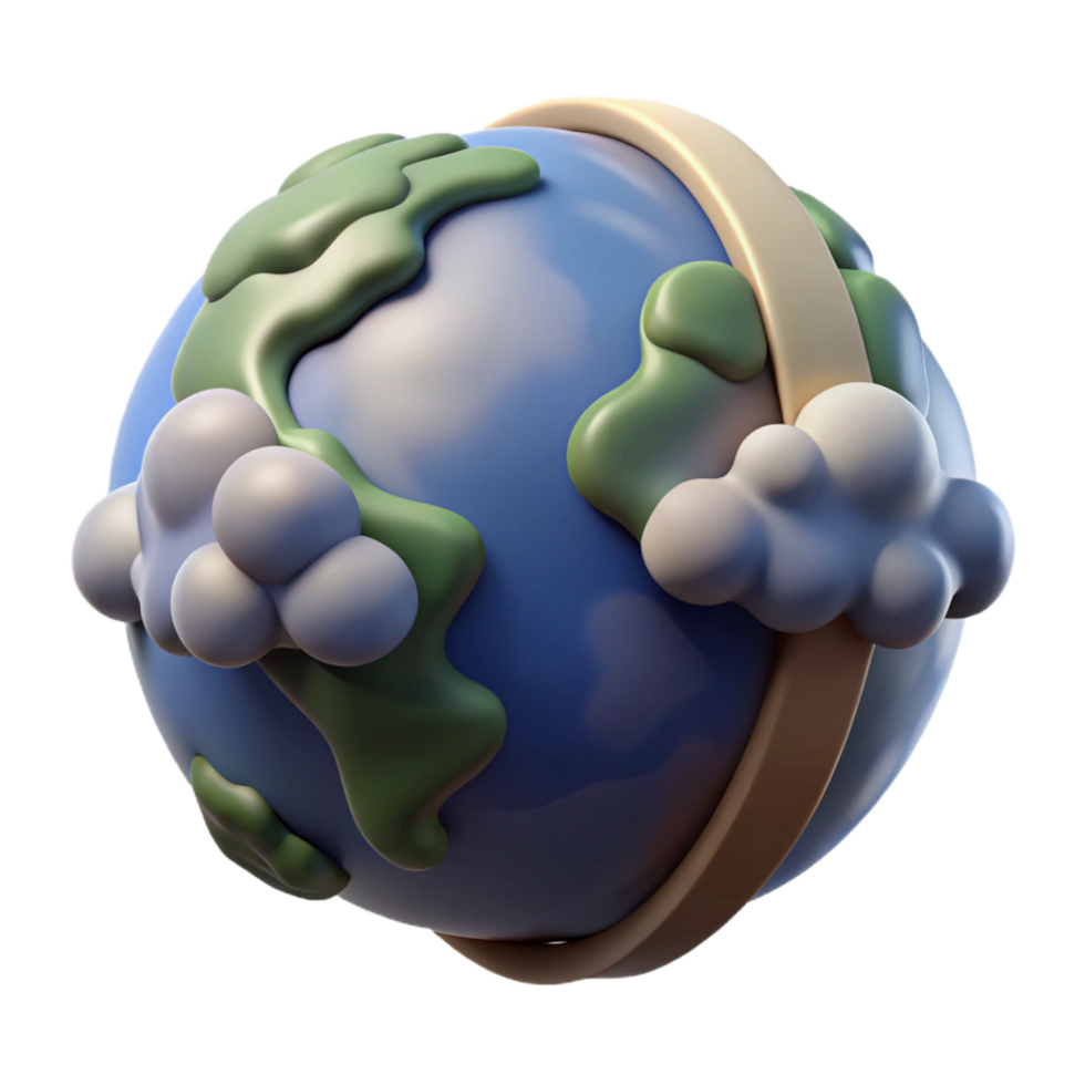 elegant creative Cartoon Earth 3D Render authentic png
