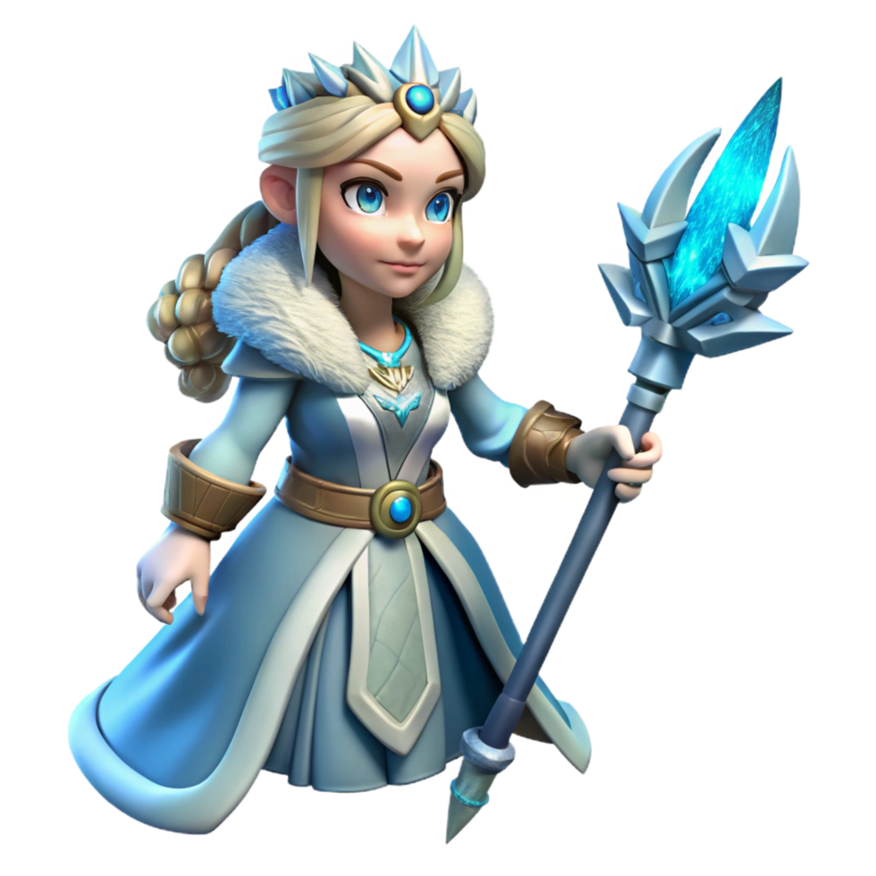 wonderful abstract Ice Queen 3D Render professional png