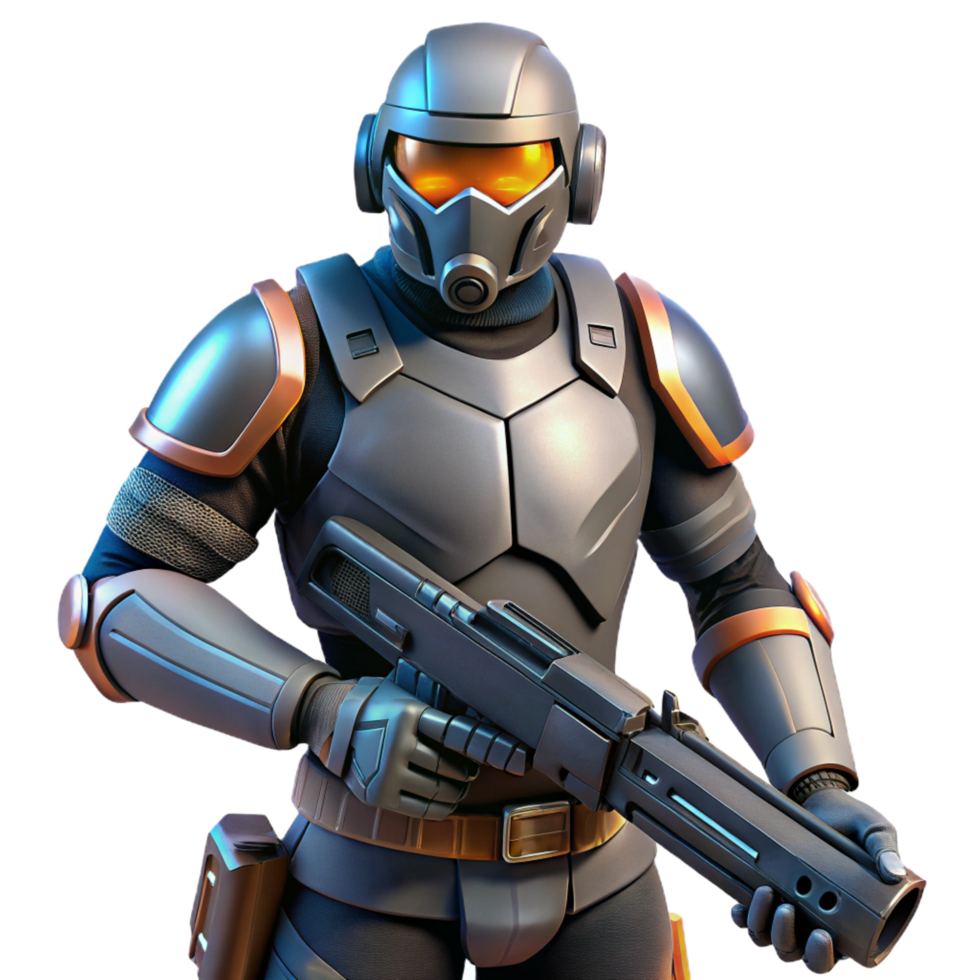 serene creative Futuristic Soldier 3D Render high resolution png