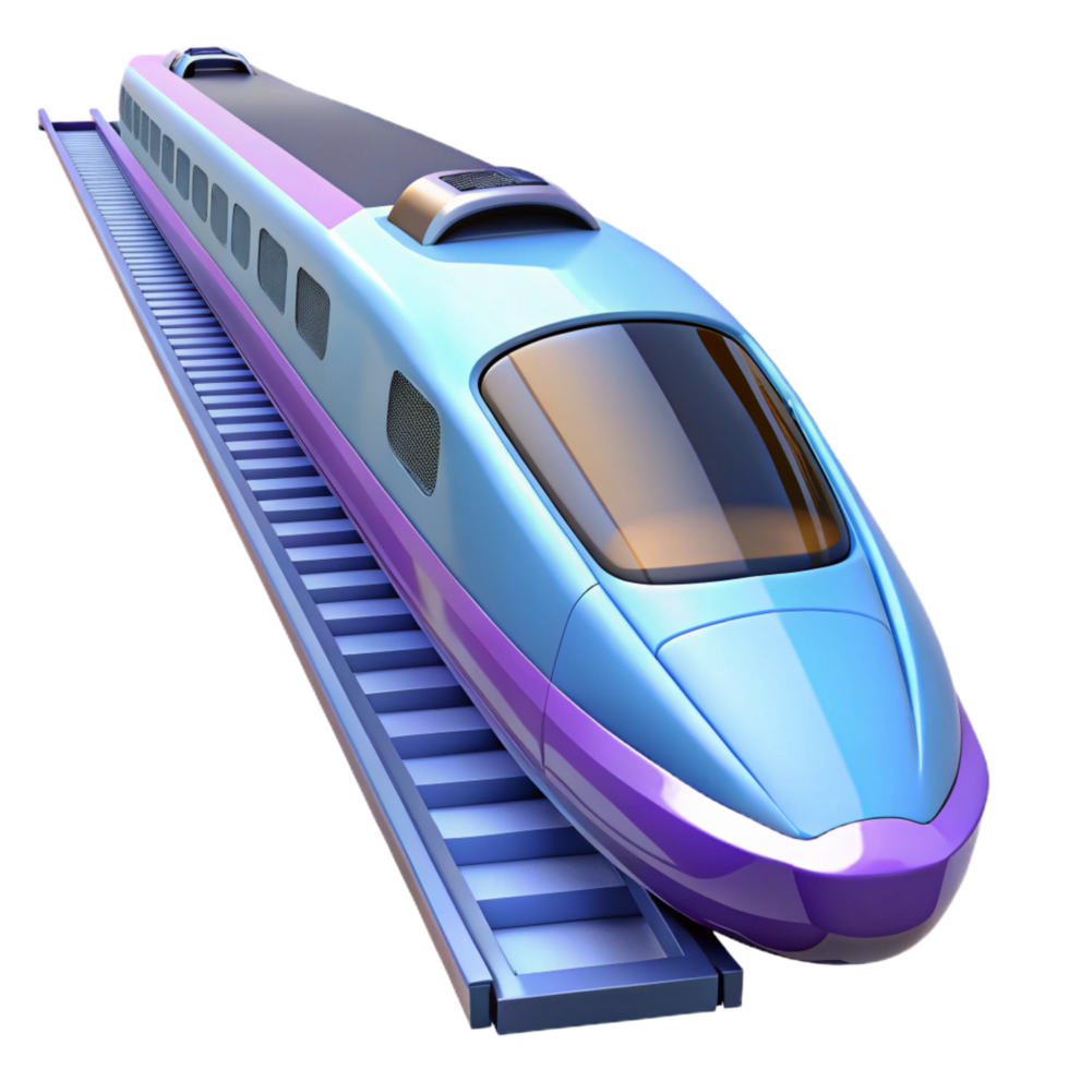 impressive classic Futuristic High Speed Train 3D Render detailed png