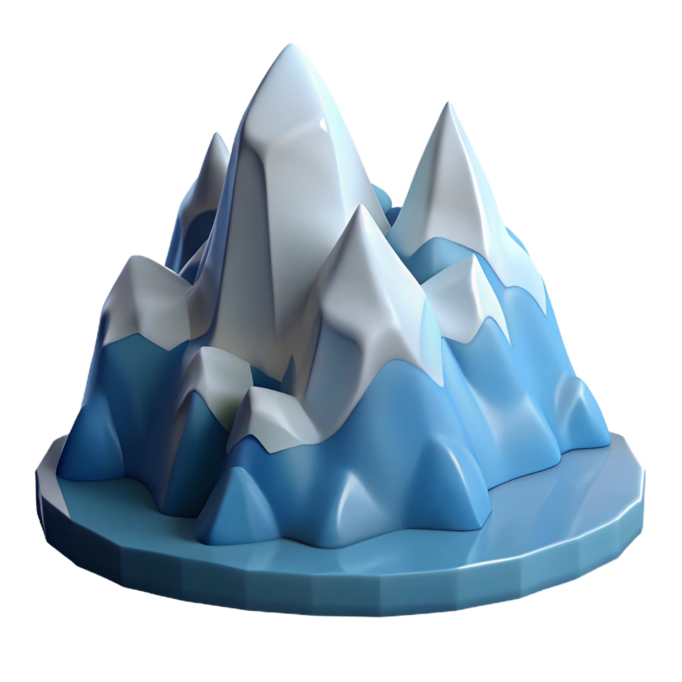 impressive rustic Icy Mountain 3D Render high quality png