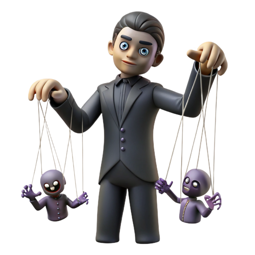 magnificent creative 3D Illustration Puppet Master Control genuine png
