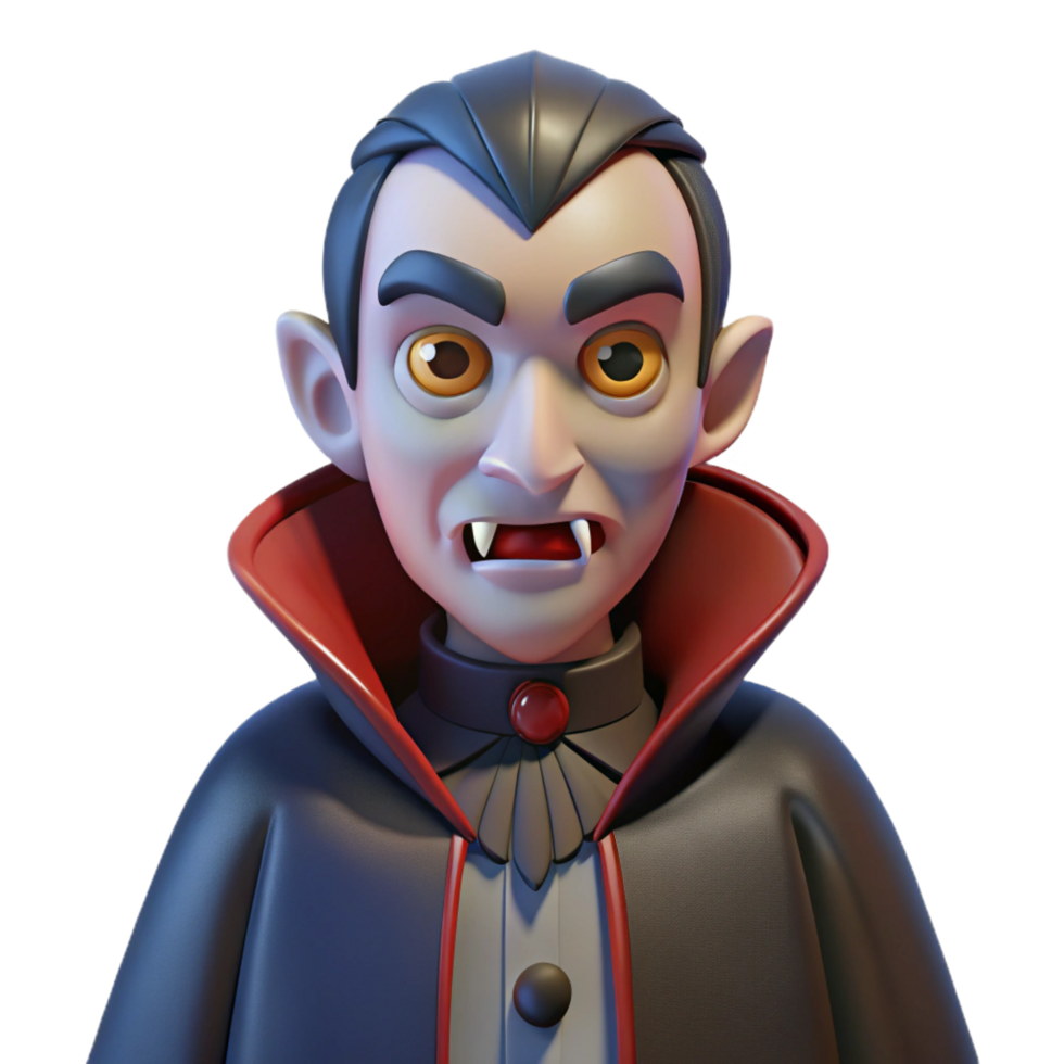 stunning artistic 3D Cartoon Vampire Illustration authentic png