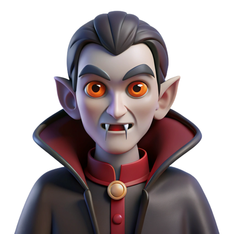 stunning rustic Cute Cartoon Vampire 3D Render genuine png