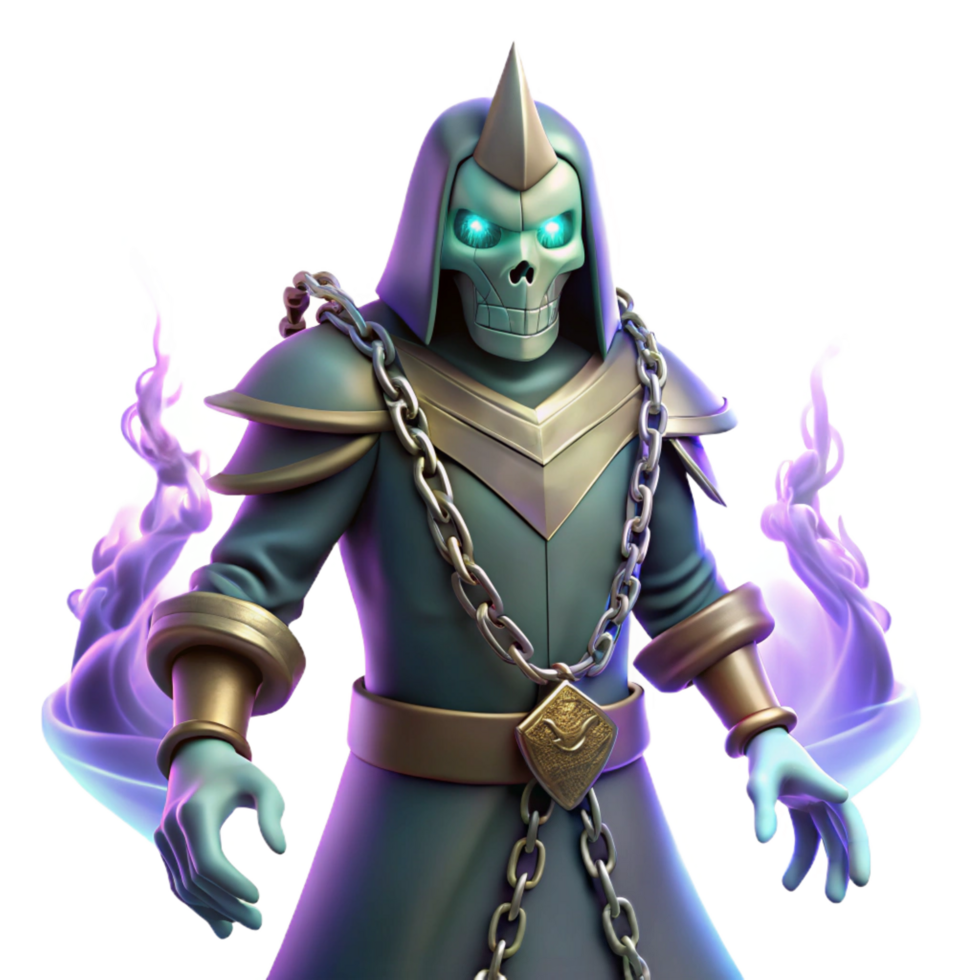 vibrant creative Dark Wizard 3D Render detailed png
