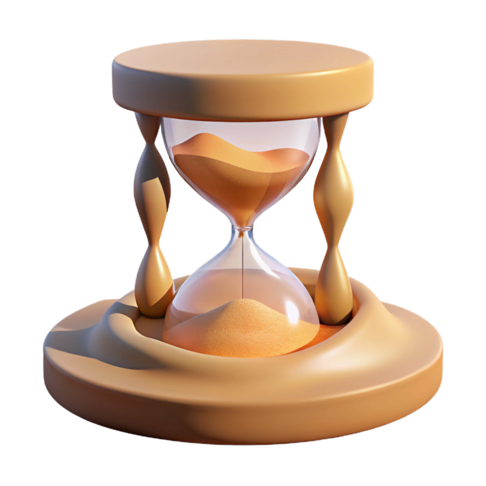 extraordinary traditional 3D Hourglass Sand Timer Illustration original png