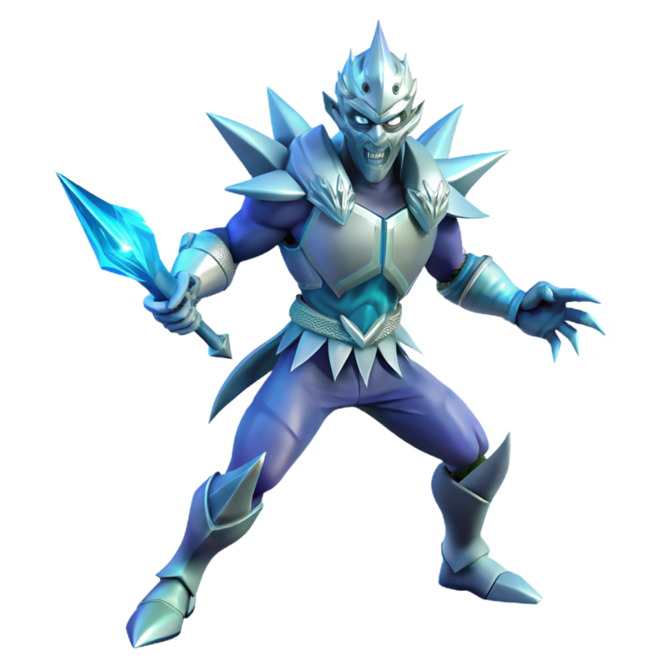 impressive creative Ice Warrior 3D Render high quality png