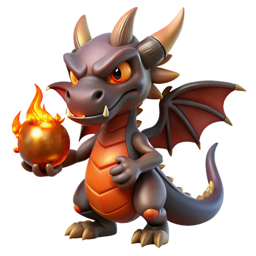 impressive artistic Cute Baby Dragon 3D Render 4K png