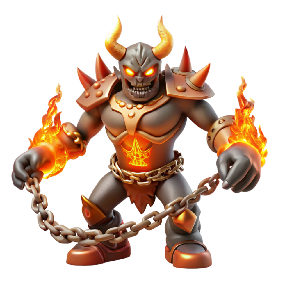 beautiful artistic Fiery Demon 3D Render professional png